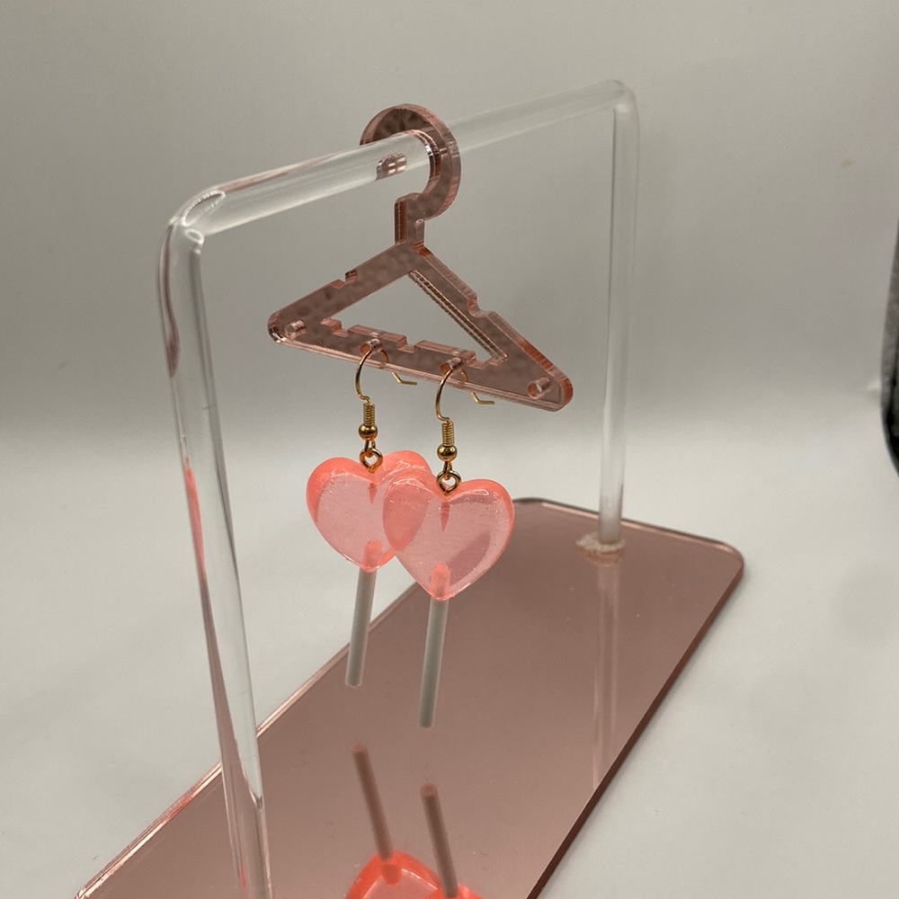 Bright pink lollipop earrings